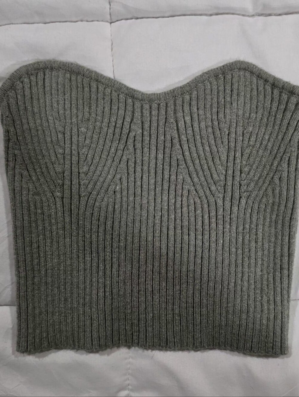 Zara Strapless Ribbed Knit Corset Top
